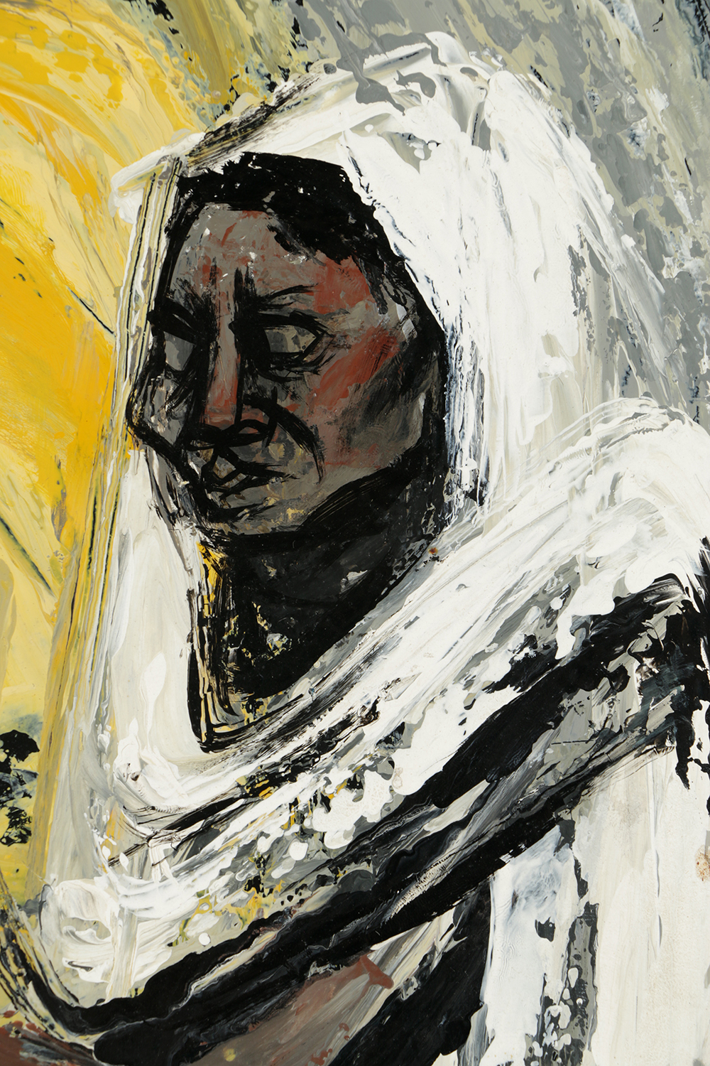 Lillian Desow-Fishbein Acrylic Painting on Canvas Board "Beggar-Oaxaca"