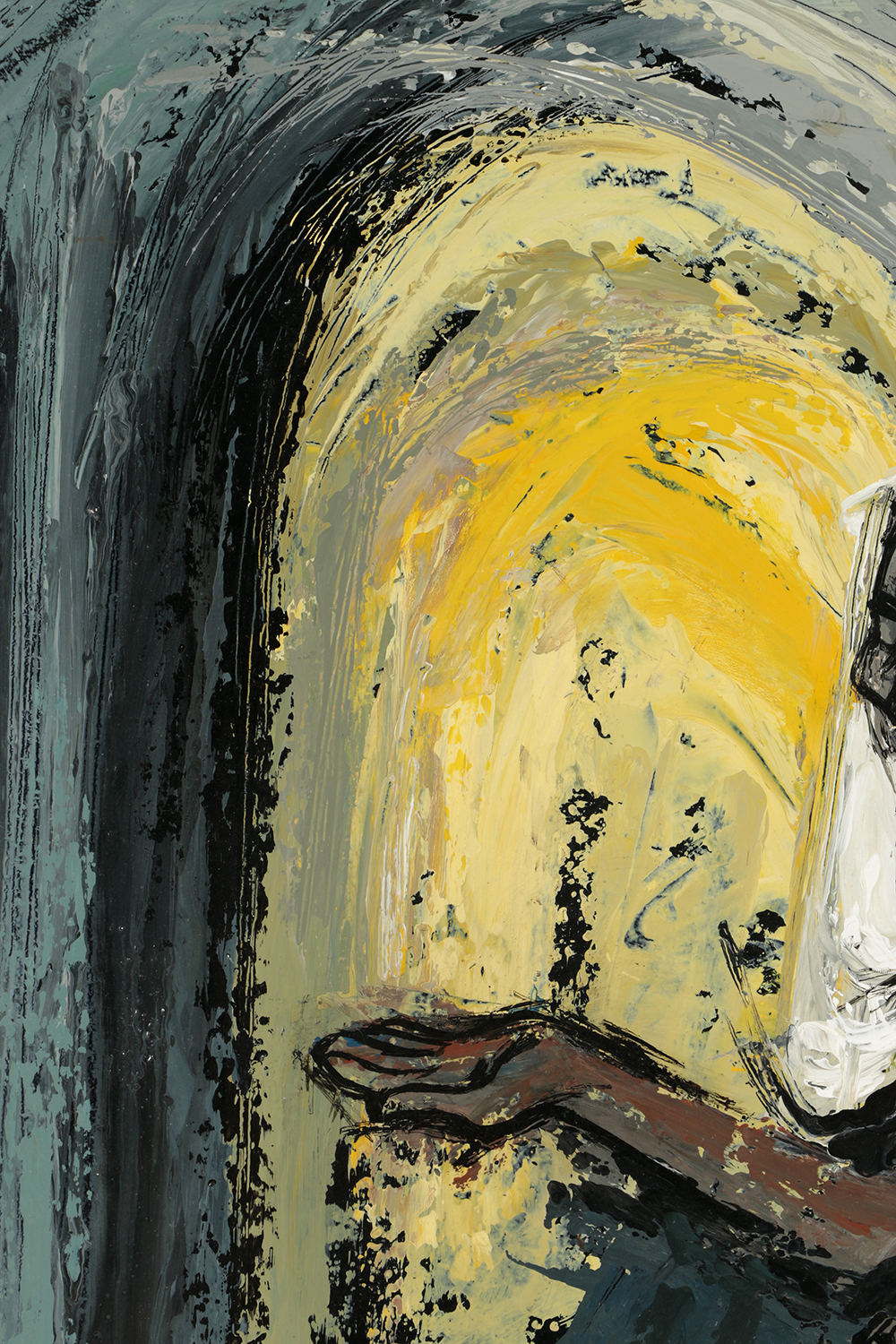 Lillian Desow-Fishbein Acrylic Painting on Canvas Board "Beggar-Oaxaca"