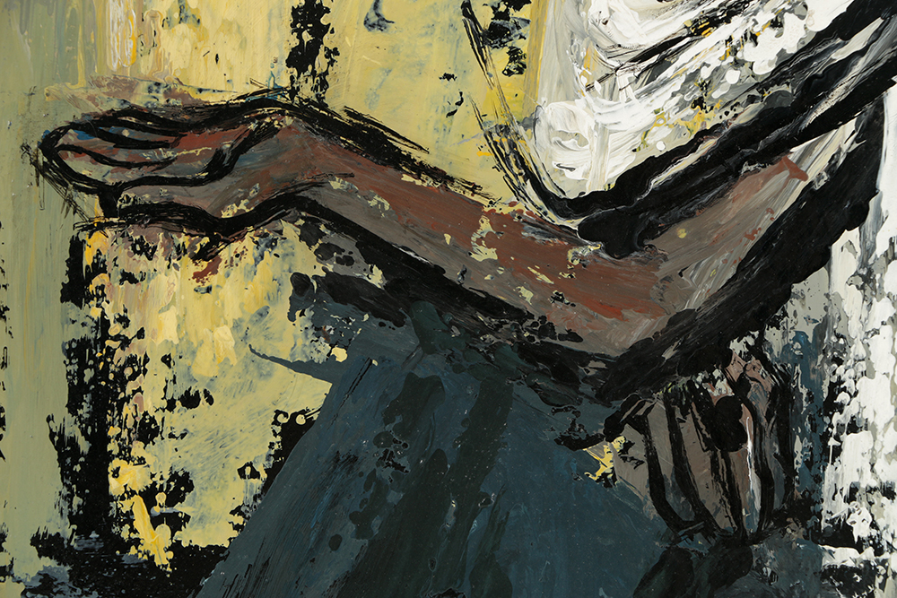 Lillian Desow-Fishbein Acrylic Painting on Canvas Board "Beggar-Oaxaca"