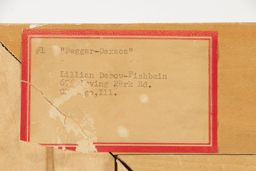 Lillian Desow-Fishbein Acrylic Painting on Canvas Board "Beggar-Oaxaca"