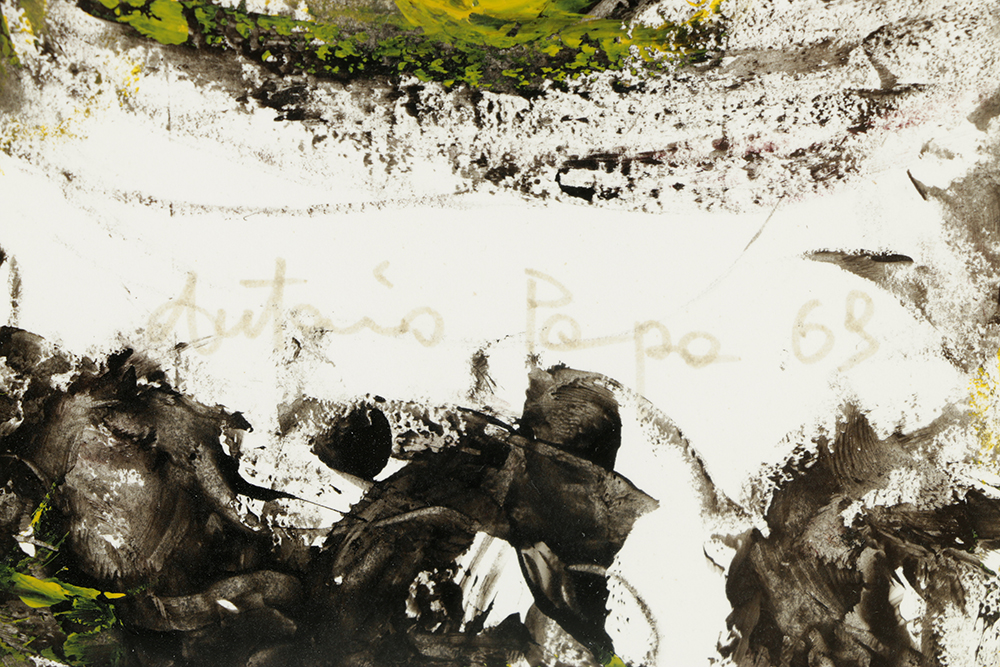 Signed Acrylic Painting on Paper of Abstract Faces