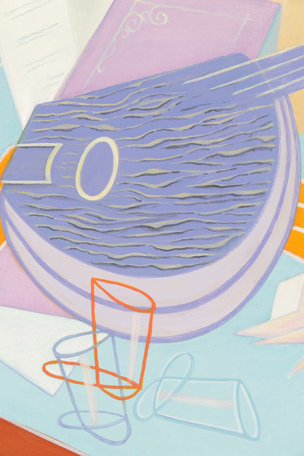 Michael Michele Oil Painting on Canvas "Still Life with Mandolin"