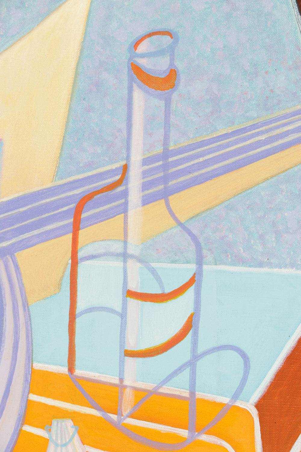 Michael Michele Oil Painting on Canvas "Still Life with Mandolin"