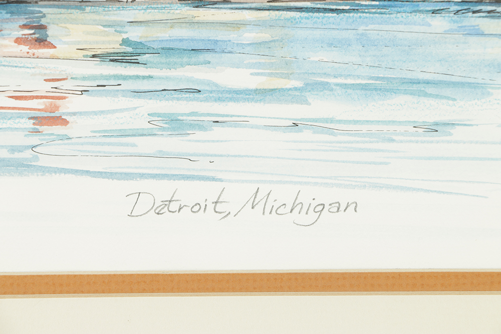 Janet M. Anderson Limited Edition Lithograph "Detroit, Michigan"