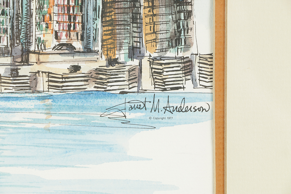 Janet M. Anderson Limited Edition Lithograph "Detroit, Michigan"