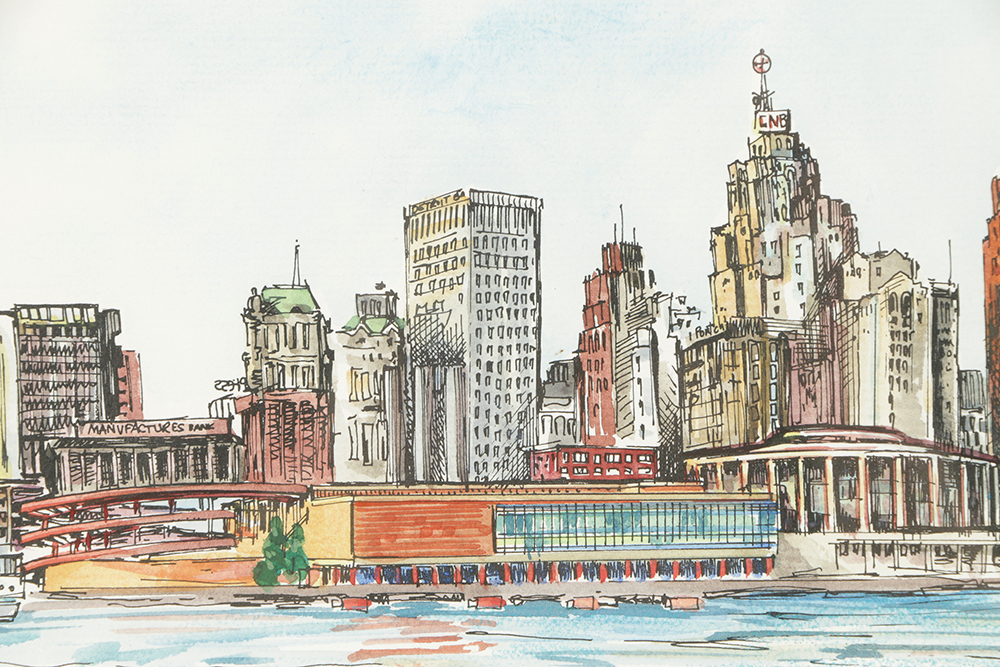 Janet M. Anderson Limited Edition Lithograph "Detroit, Michigan"