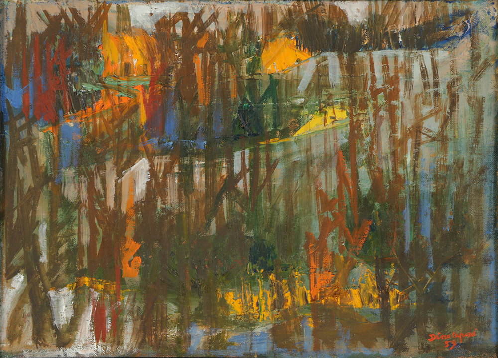 Dino Capari Abstract Oil Painting on Canvas Board