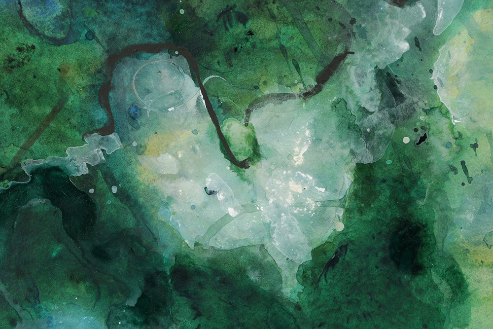 M. Sparling Watercolor Painting on Paper Abstract Composition