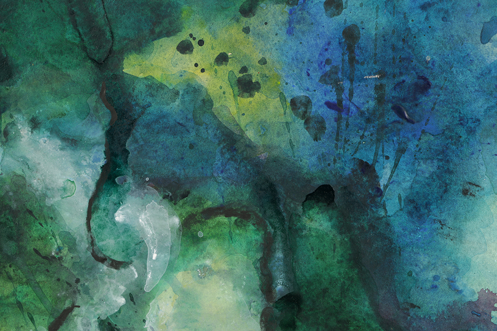 M. Sparling Watercolor Painting on Paper Abstract Composition