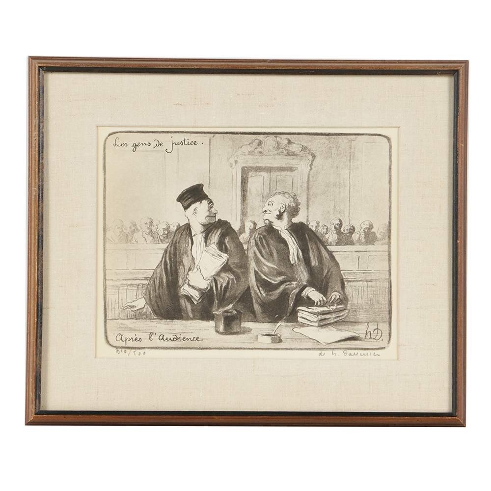 Honoré Daumier Limited Edition Mixed Media Print on Paper "Après l'Audience"