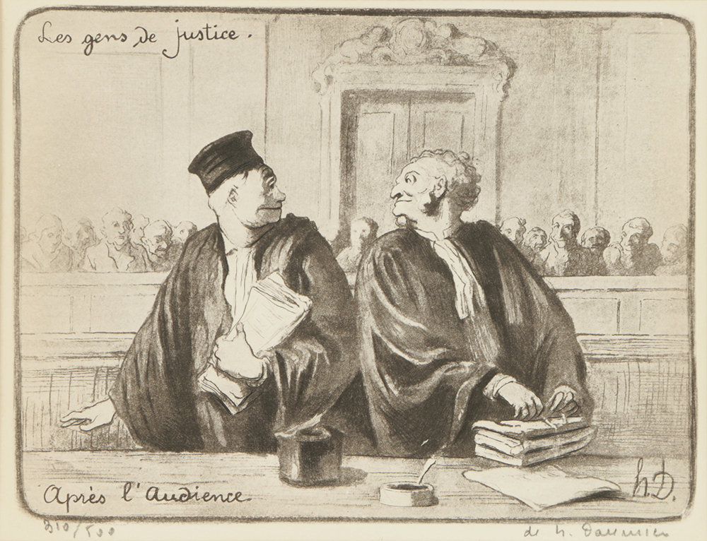 Honoré Daumier Limited Edition Mixed Media Print on Paper "Après l'Audience"