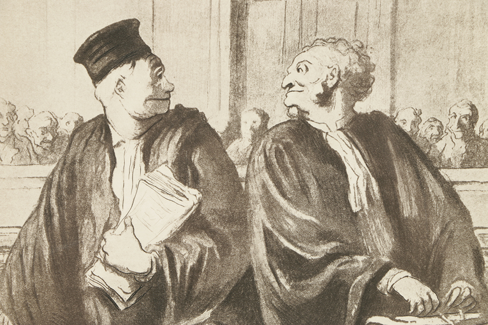 Honoré Daumier Limited Edition Mixed Media Print on Paper "Après l'Audience"
