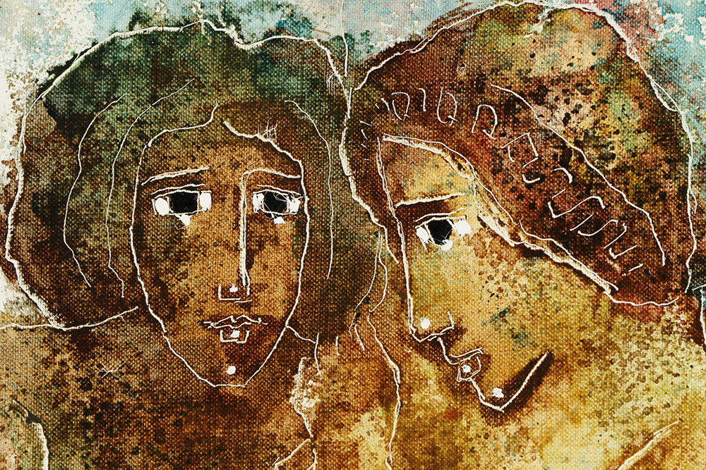 Calvin Waller Burnett Oil Painting on Canvas of Nude Figures