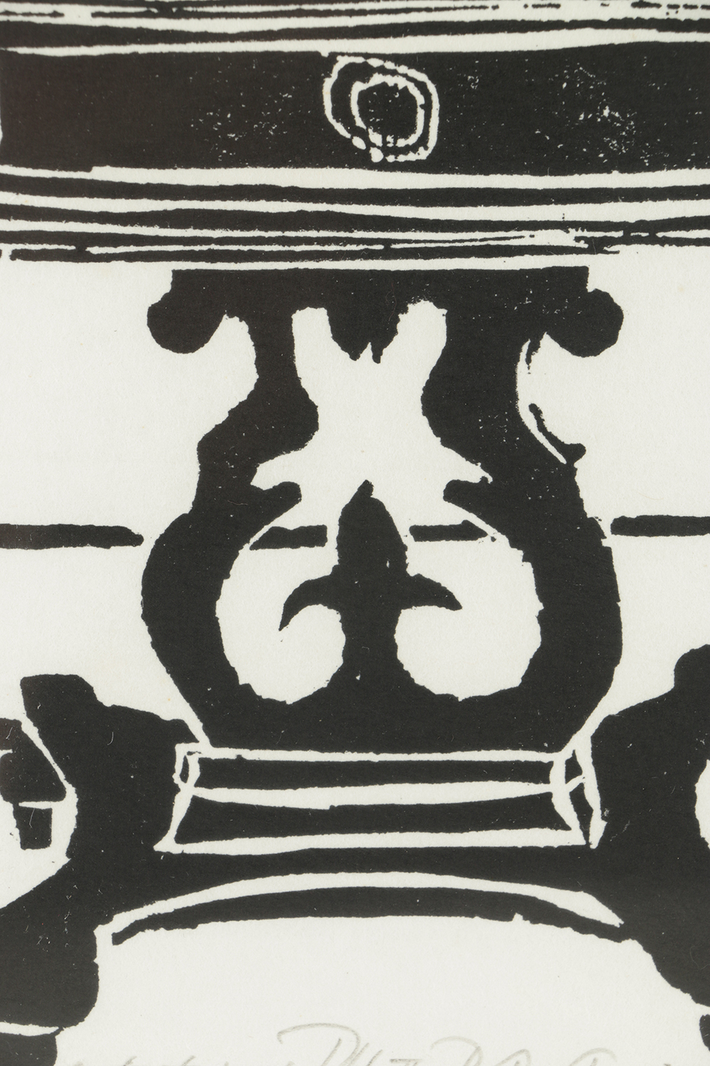 Artist's Proof Linocut Print on Paper "Table II"