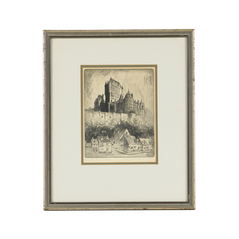 Malte Sterner Etching on Paper "Château Frontenac, a Quebec"