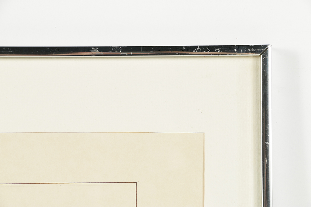 Don Pearl Ink Drawing on Paper with Gouache of Abstract Forms