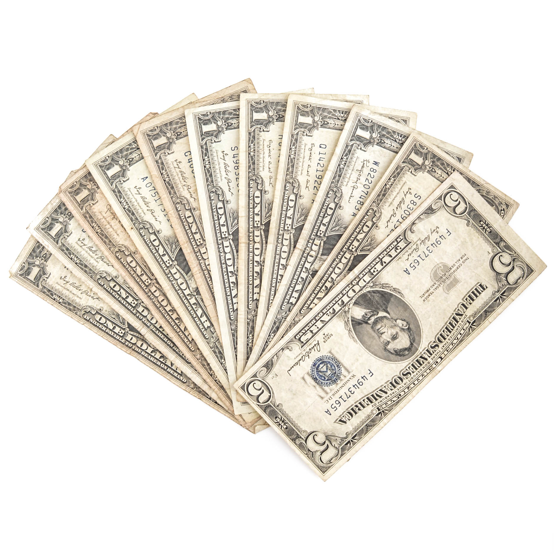 Eleven U.S. Silver Certificates