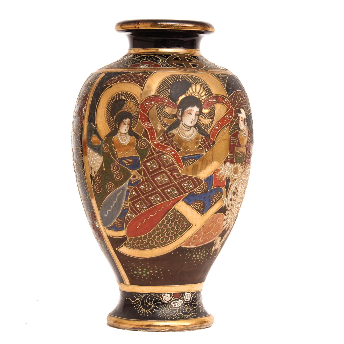 Antique Japanese Satsuma Kinkozan Vase