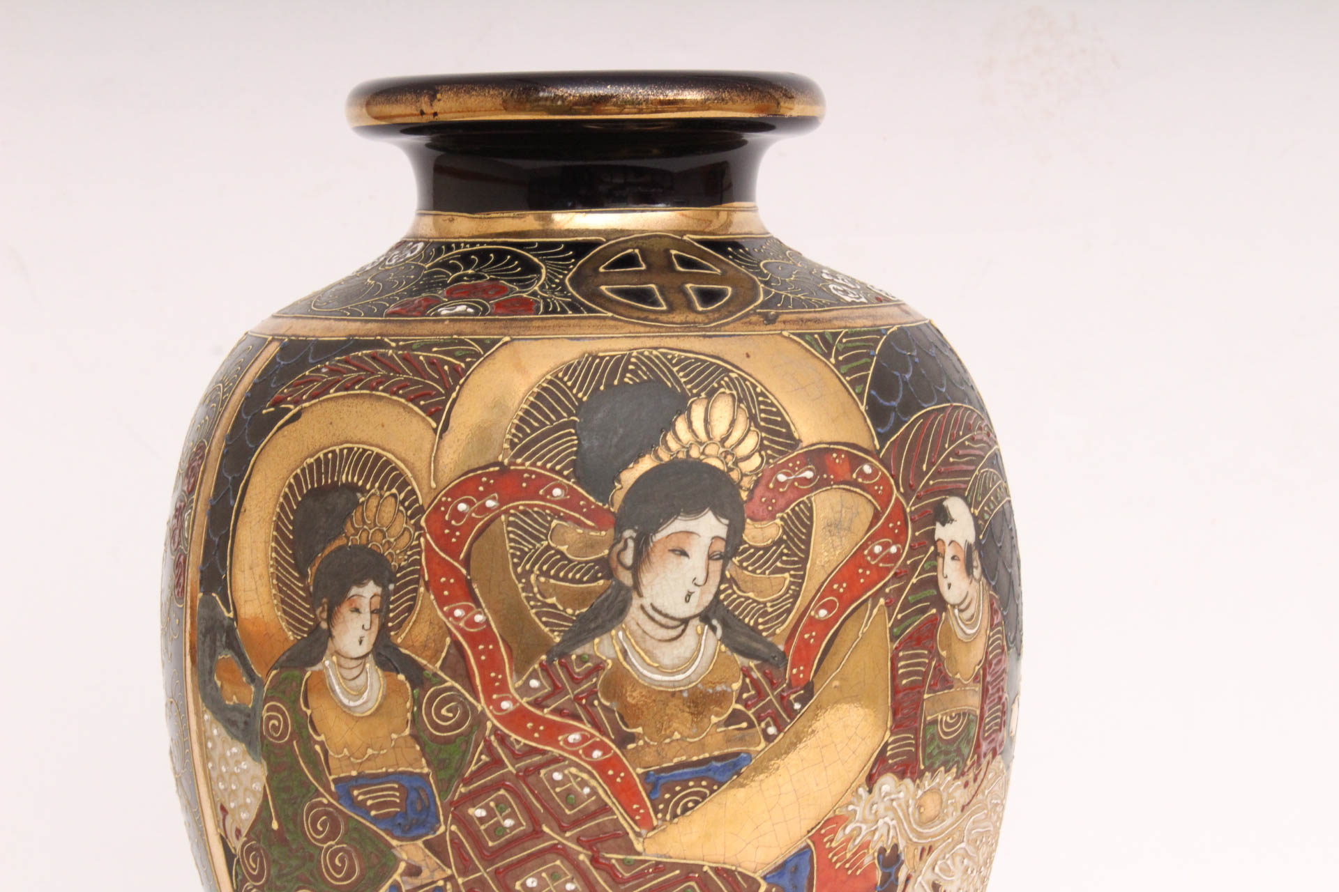 Antique Japanese Satsuma Kinkozan Vase