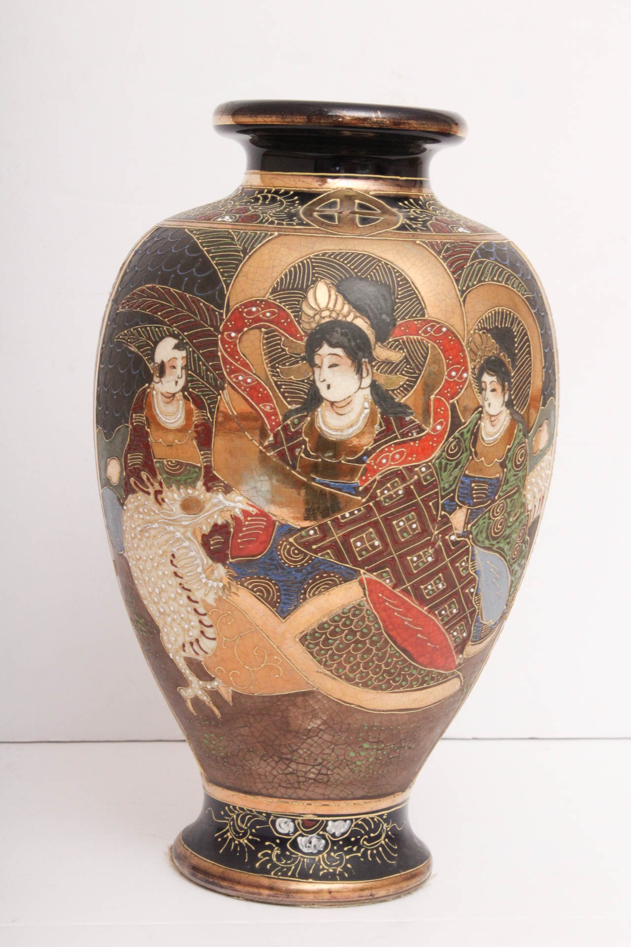 Antique Japanese Satsuma Kinkozan Vase