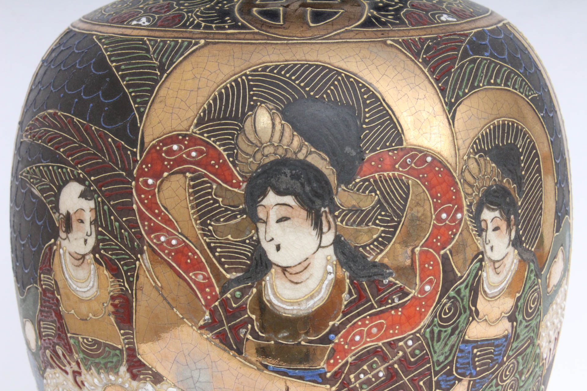 Antique Japanese Satsuma Kinkozan Vase