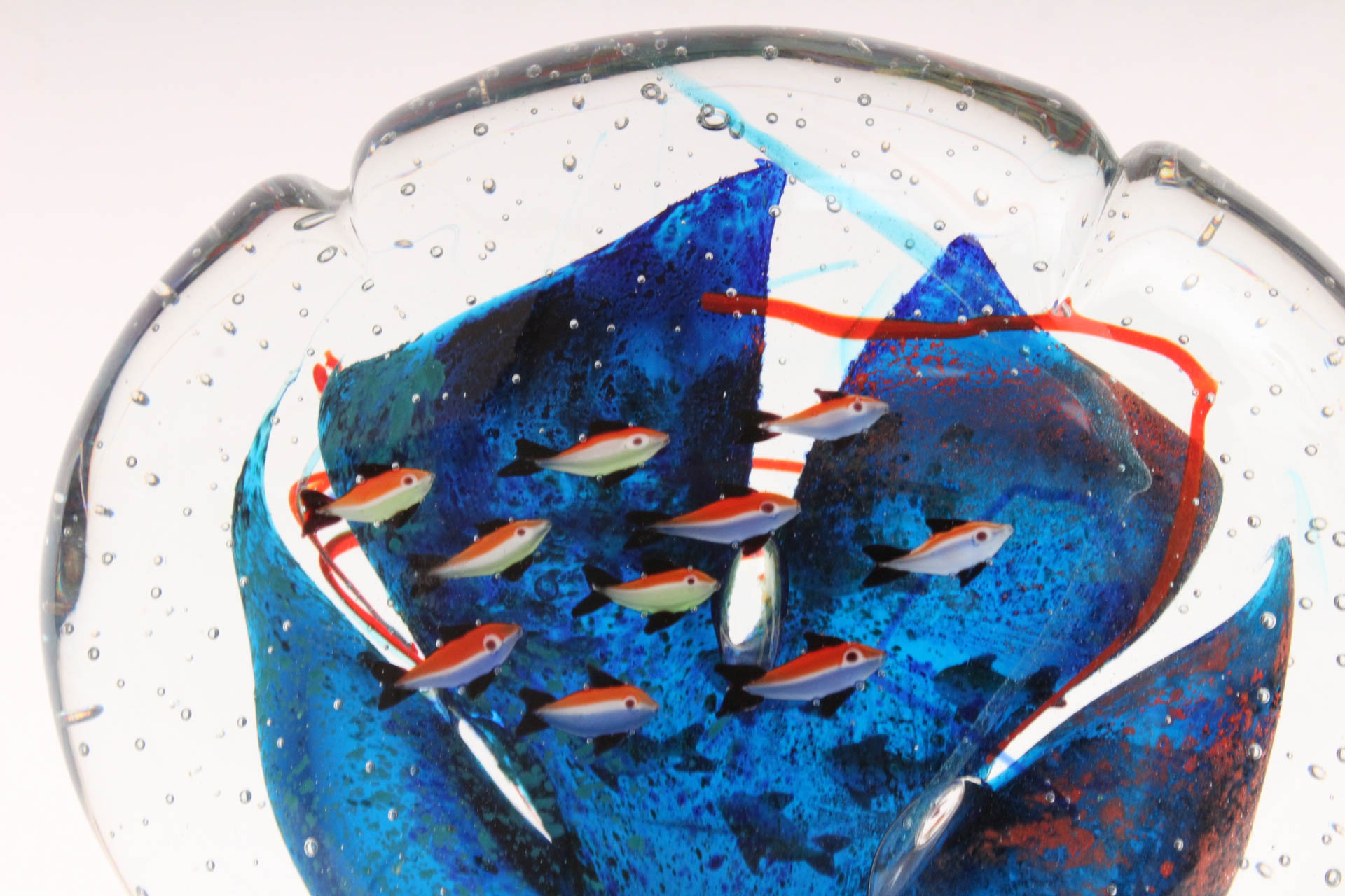 Large Tropical Fish Inspired Art Glass Paperweight