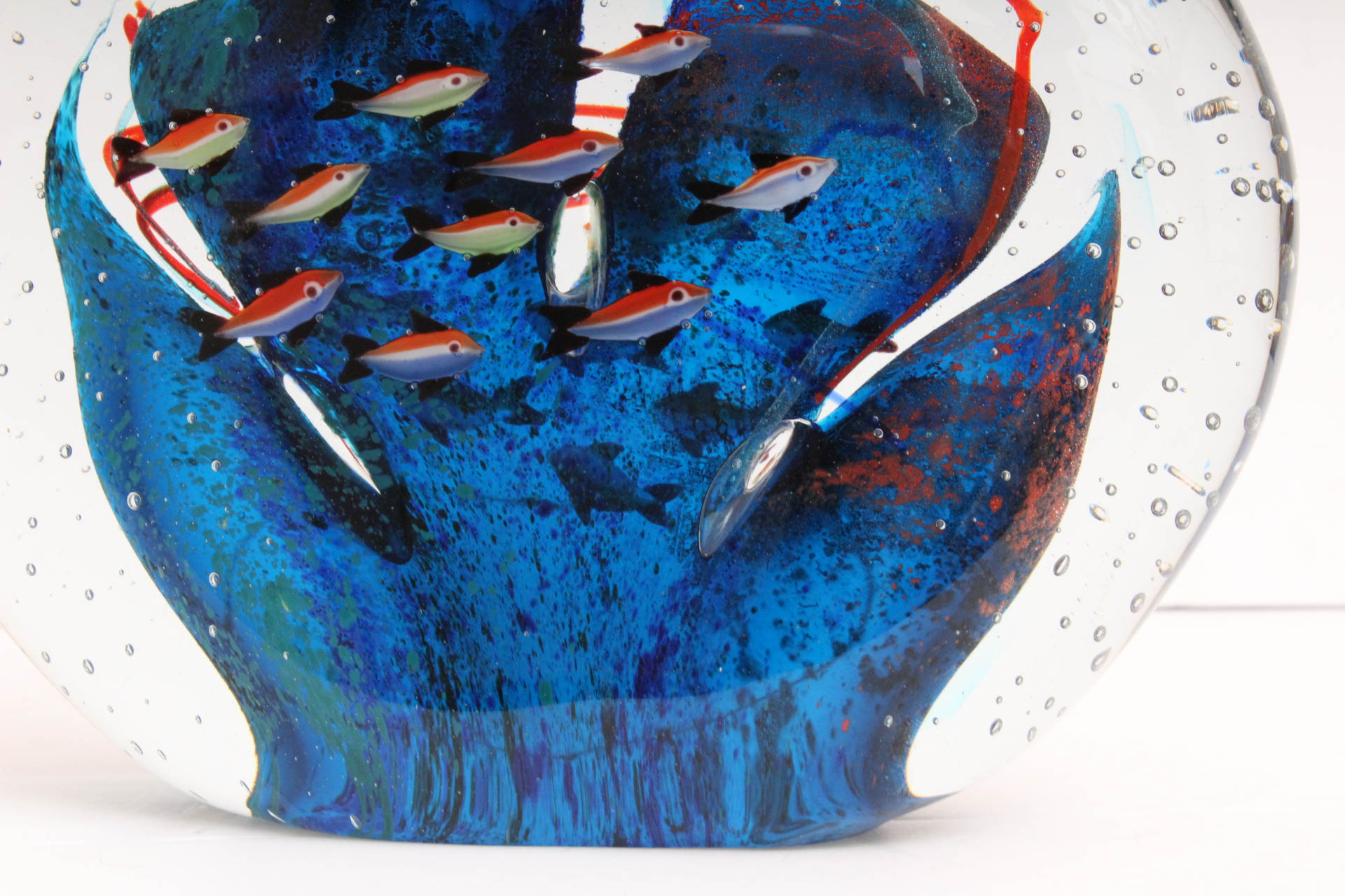 Large Tropical Fish Inspired Art Glass Paperweight