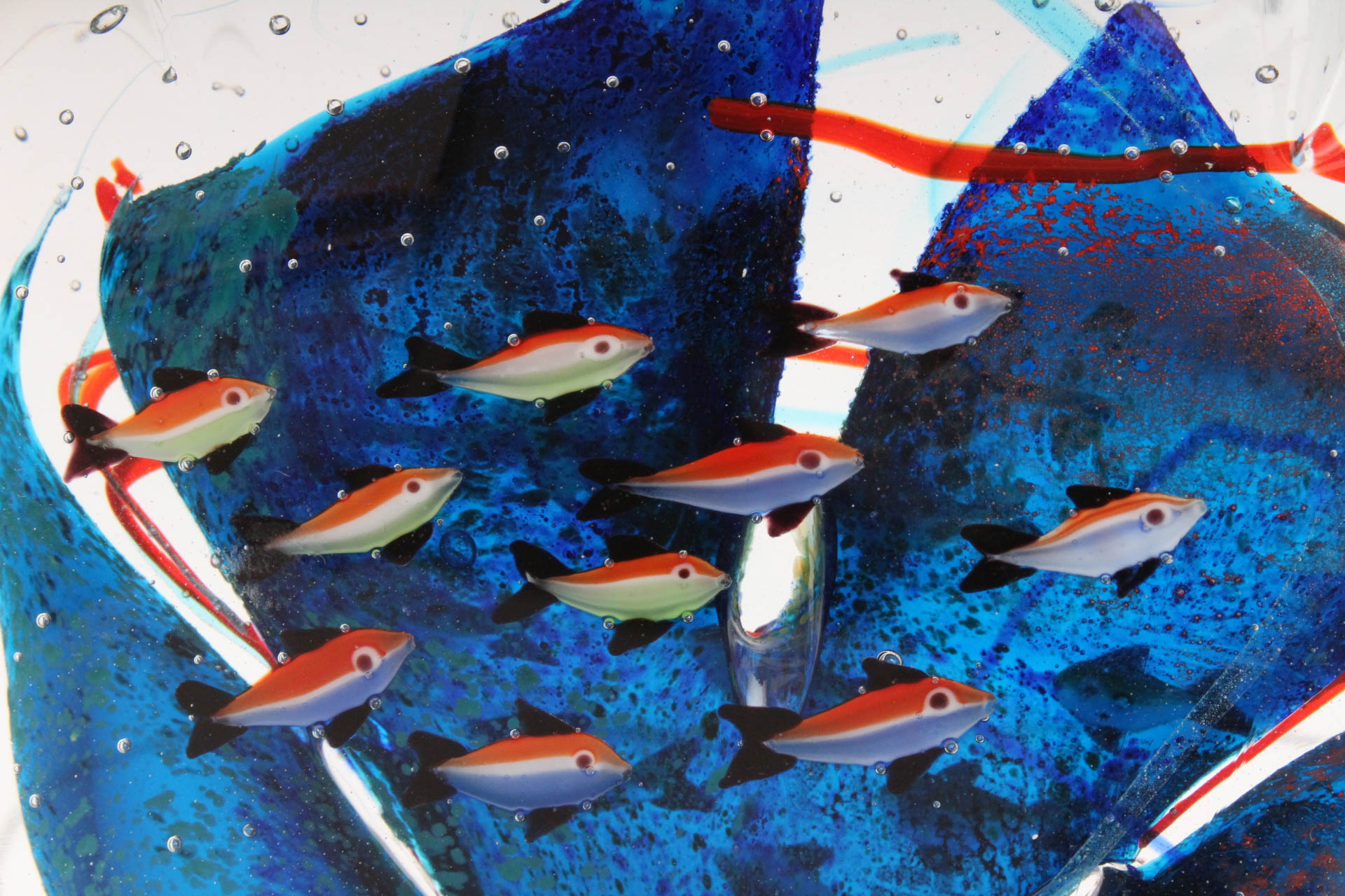 Large Tropical Fish Inspired Art Glass Paperweight