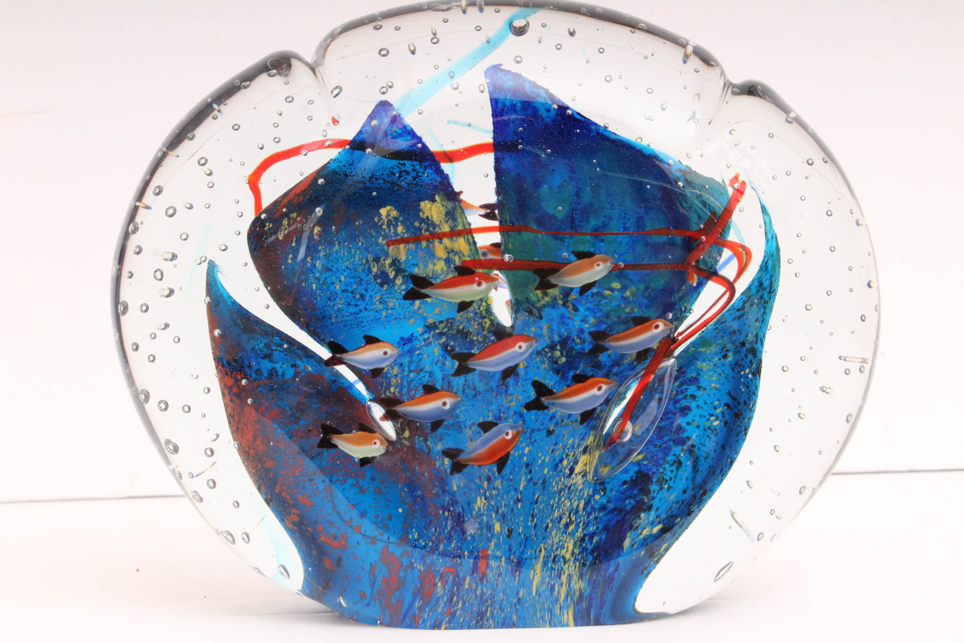 Large Tropical Fish Inspired Art Glass Paperweight