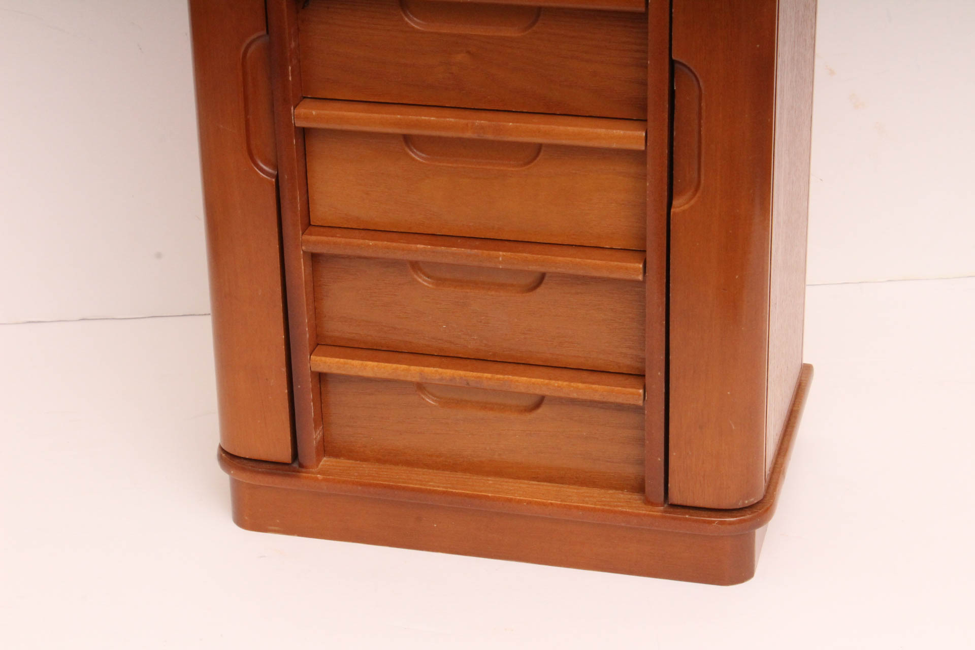 Wood Jewelry Chest With Vintage Jewelry