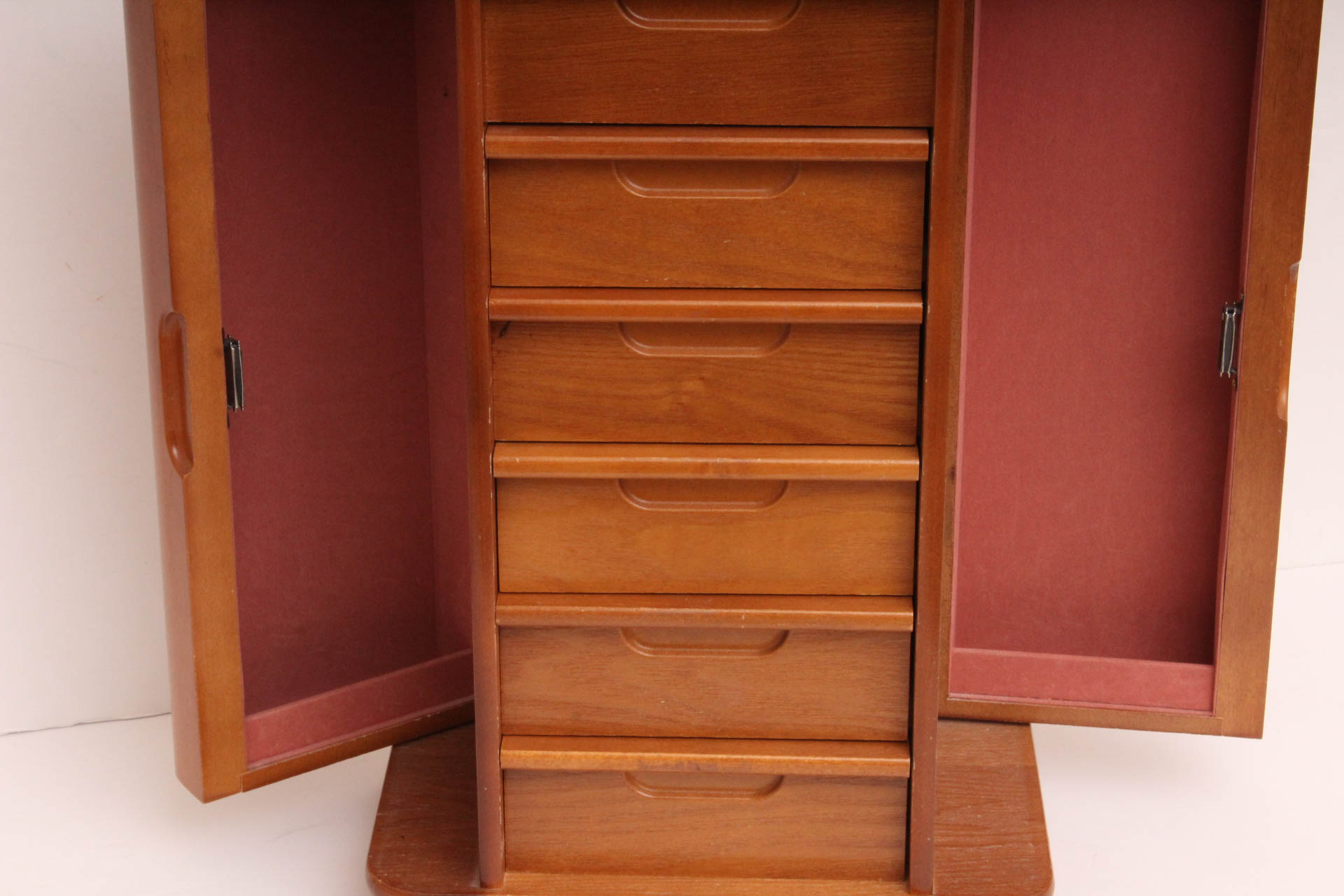 Wood Jewelry Chest With Vintage Jewelry