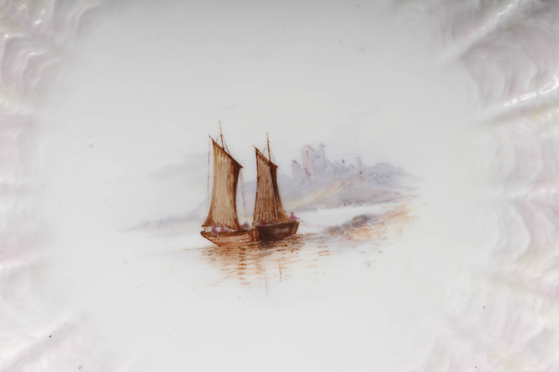 Antique Hand Painted Coalport Shell Plates