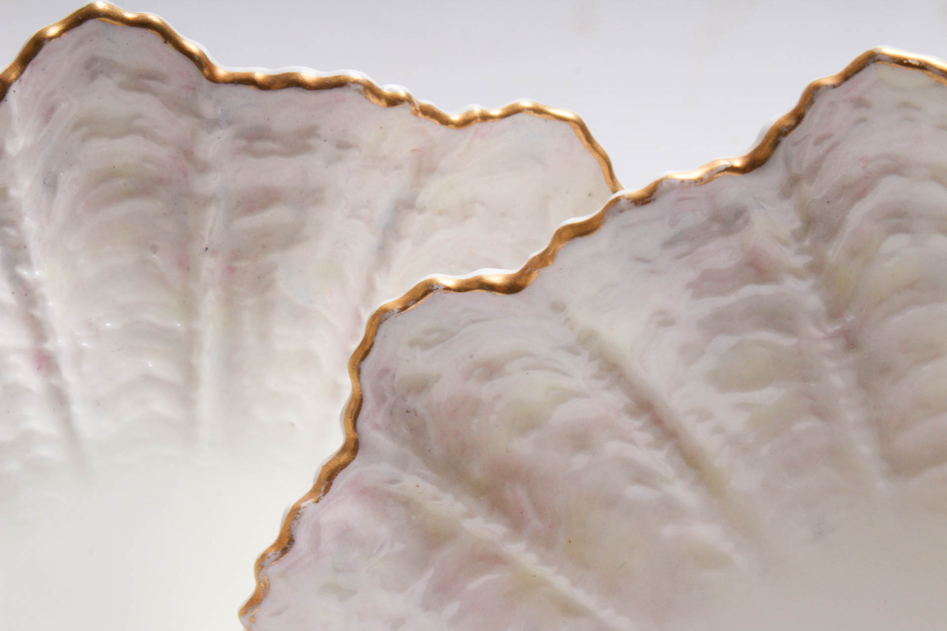 Antique Hand Painted Coalport Shell Plates