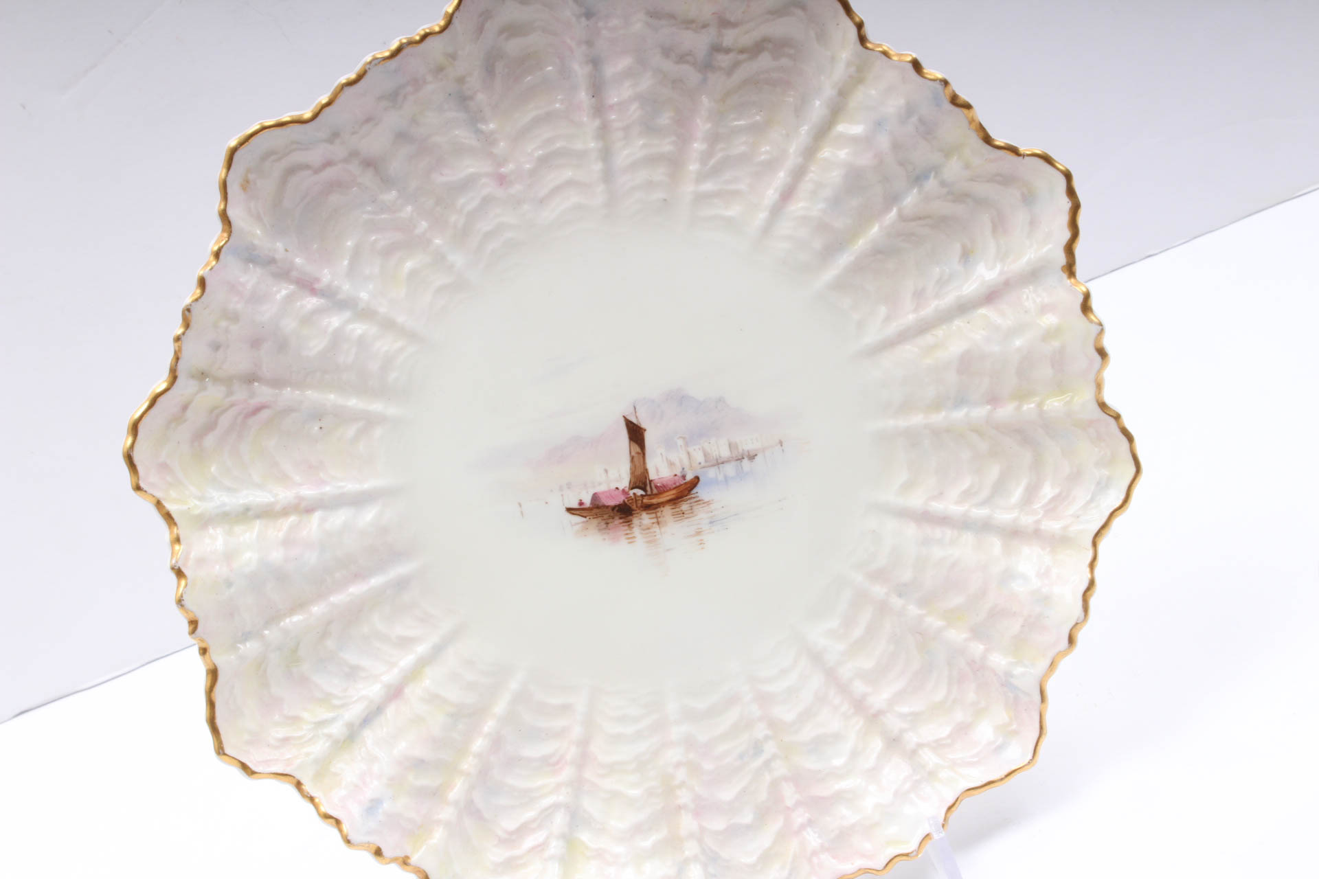 Antique Hand Painted Coalport Shell Plates