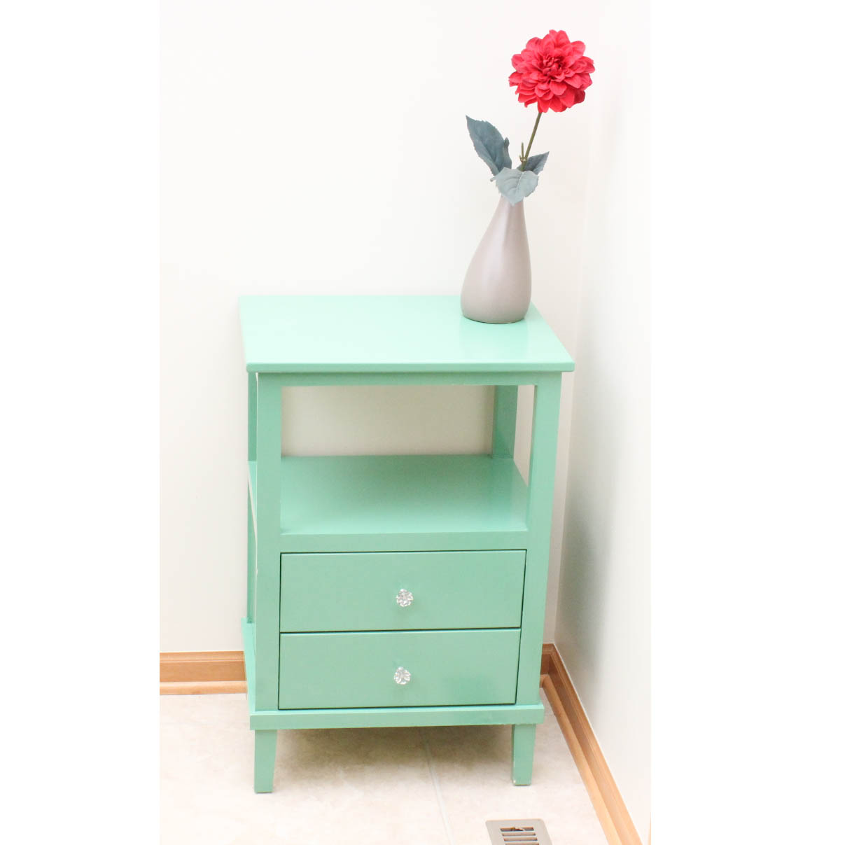 Painted Side Table with Mary Johnston Offset Lithograph