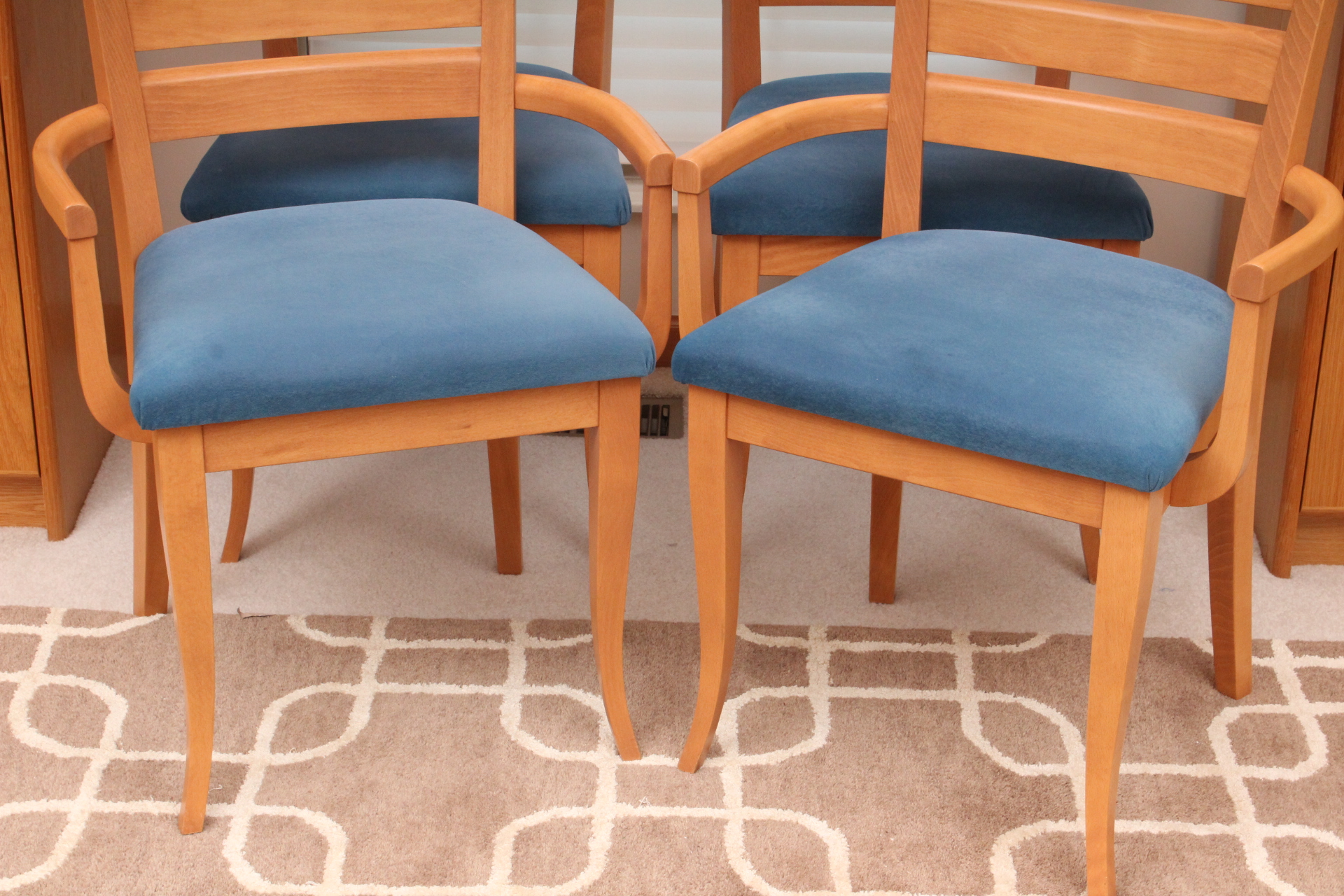 Danish Modern Style Birch Dining Chair Set by Dinec