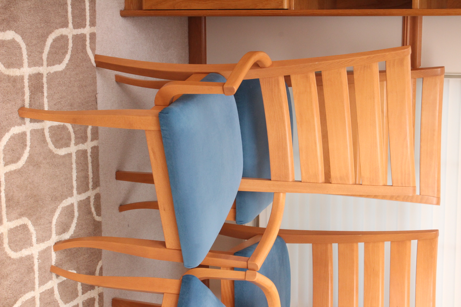 Danish Modern Style Birch Dining Chair Set by Dinec