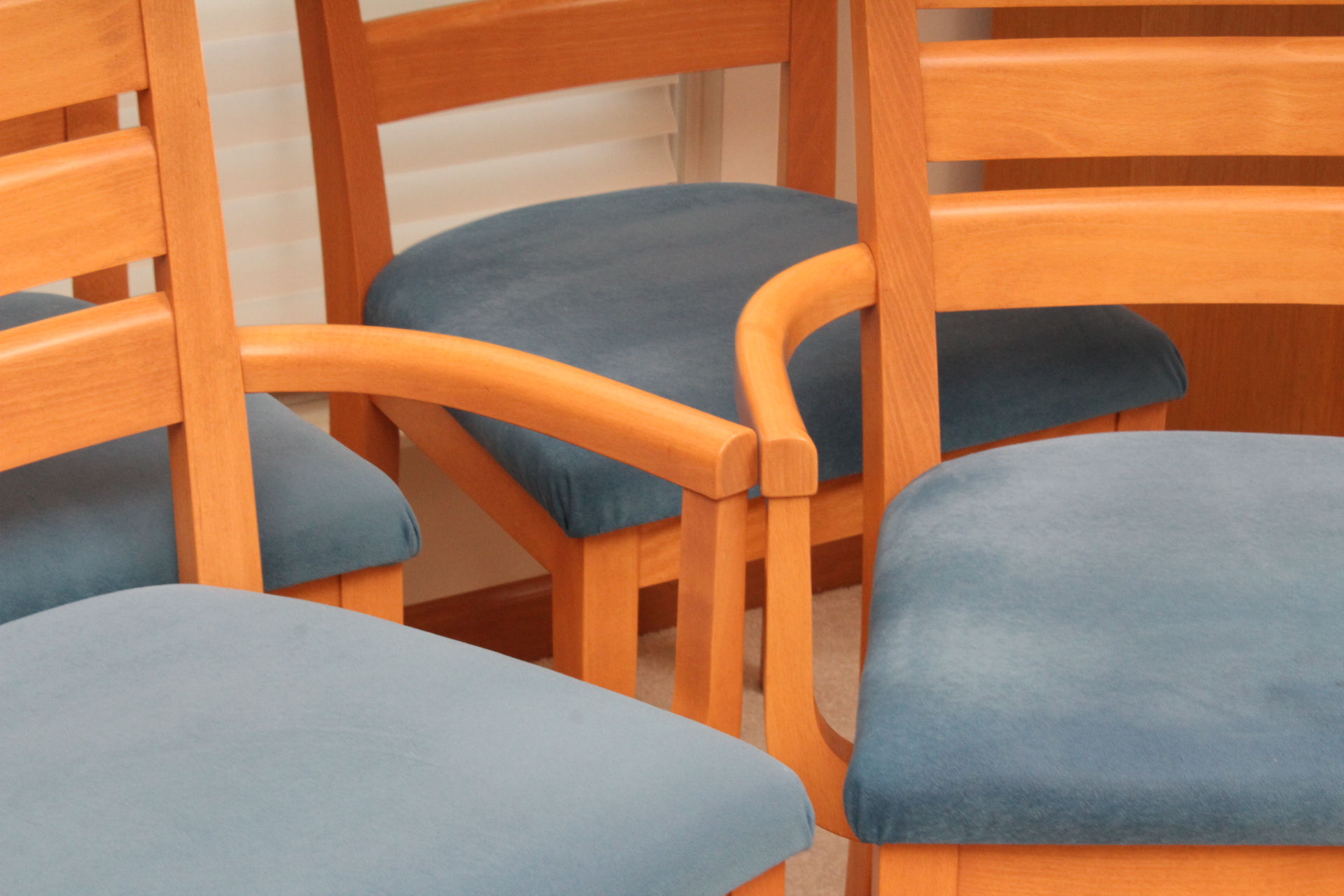 Danish Modern Style Birch Dining Chair Set by Dinec