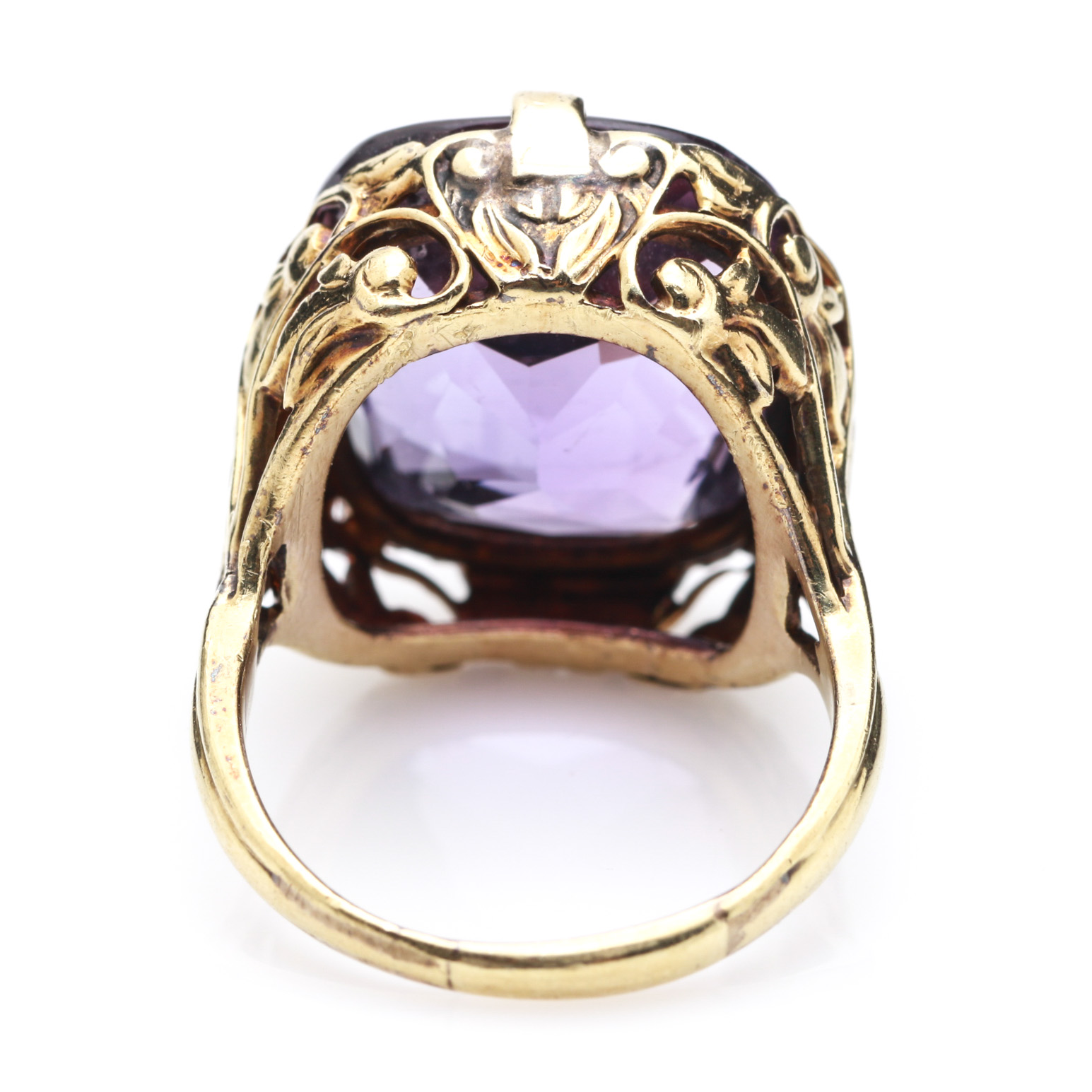 14K Yellow Gold 10.81 CT Amethyst Ring