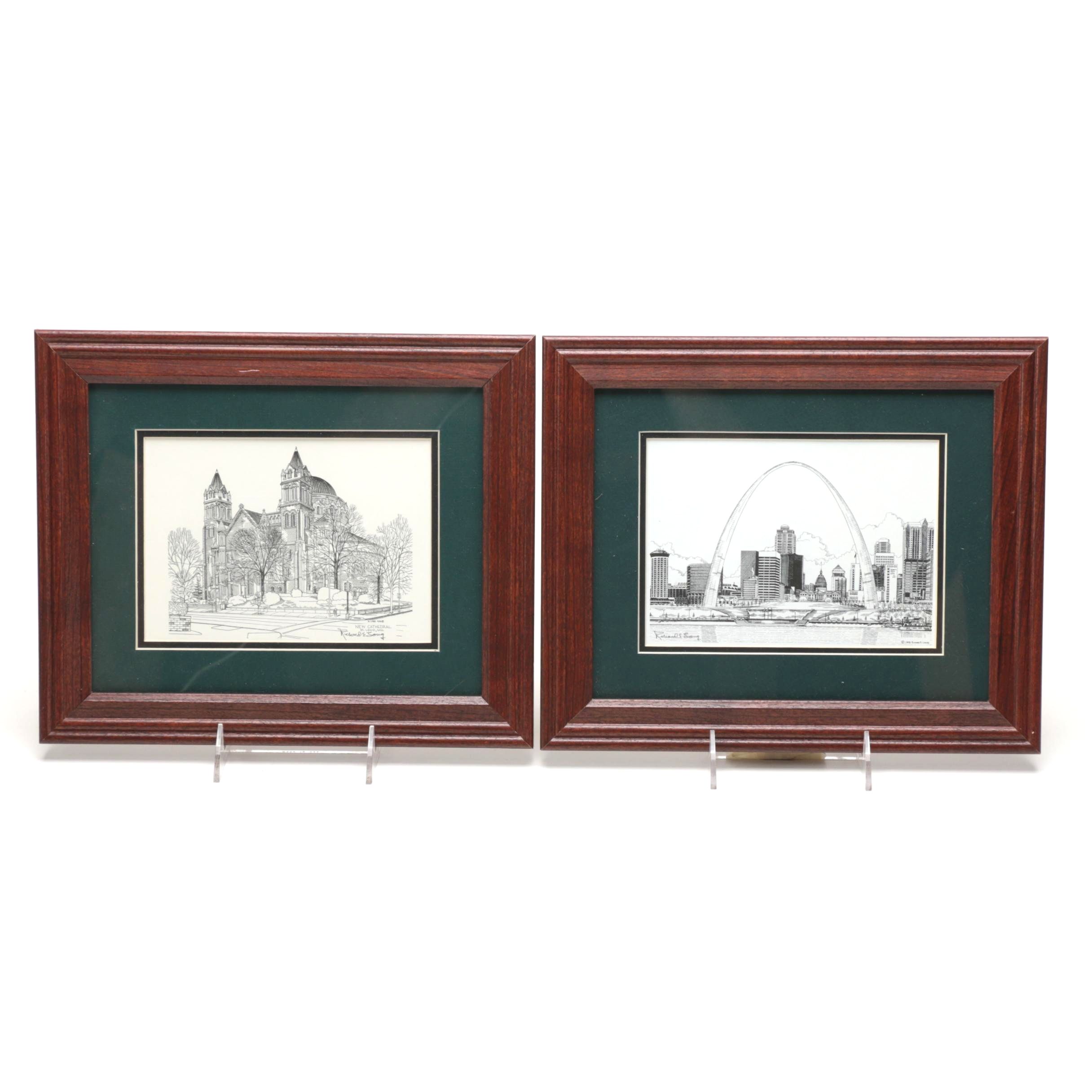 Richard Long Lithographs of St. Louis Architectural Landmarks