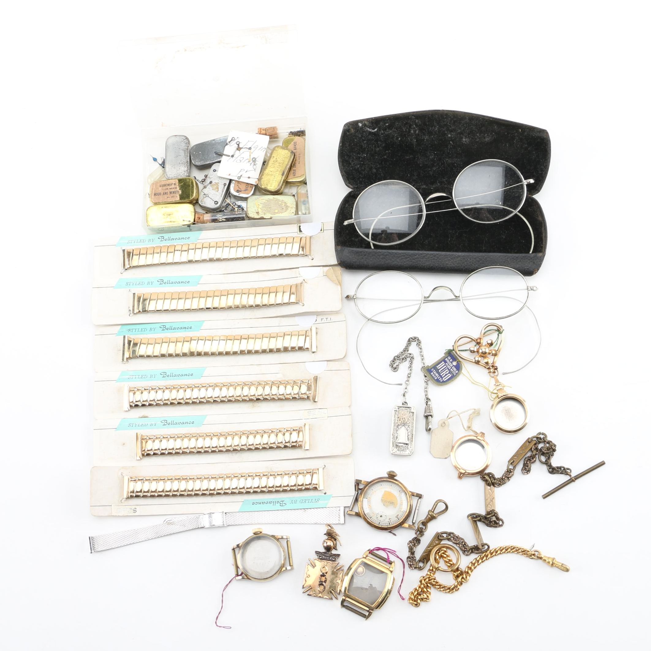 Assorted Watch Accessories and Glasses