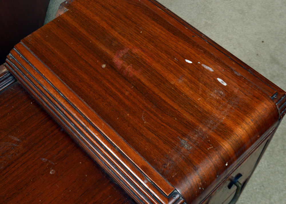 Art Deco Waterfall Style Bed Frame and Vanity by Abernathy Furniture Co.