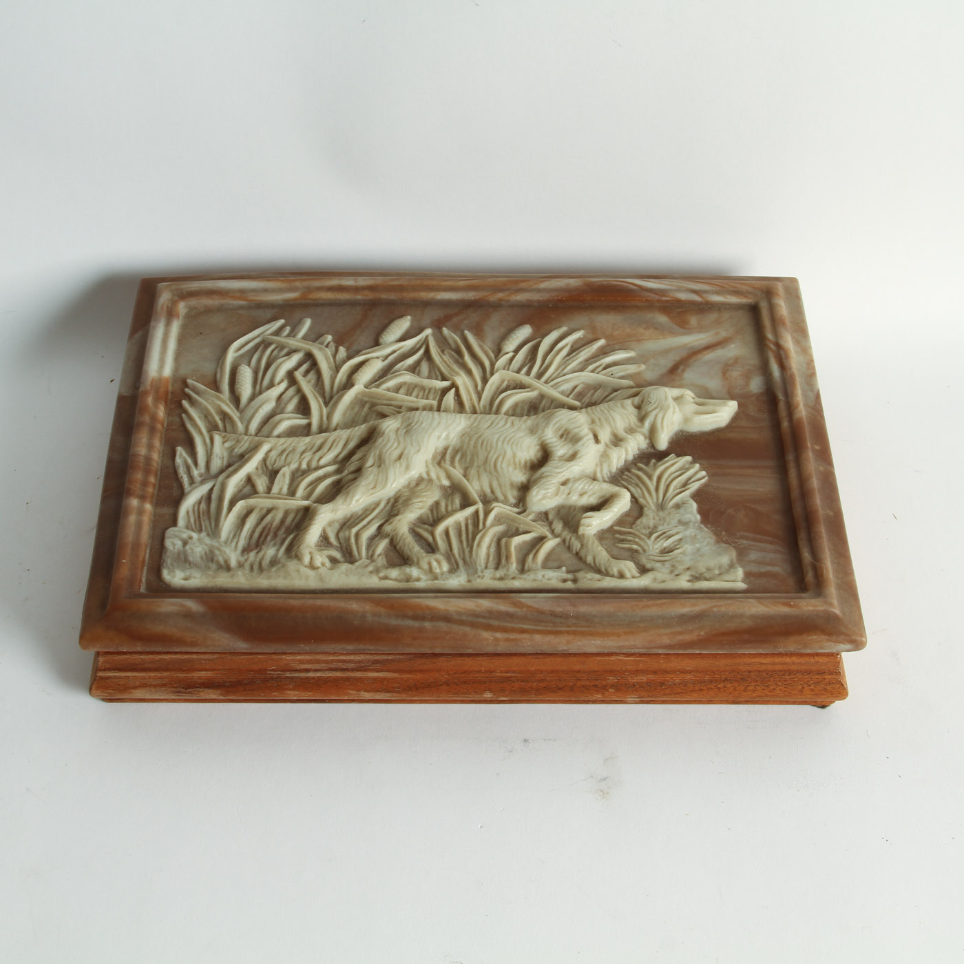 Vintage Dante Incolay Stone Topped Jewelry Box