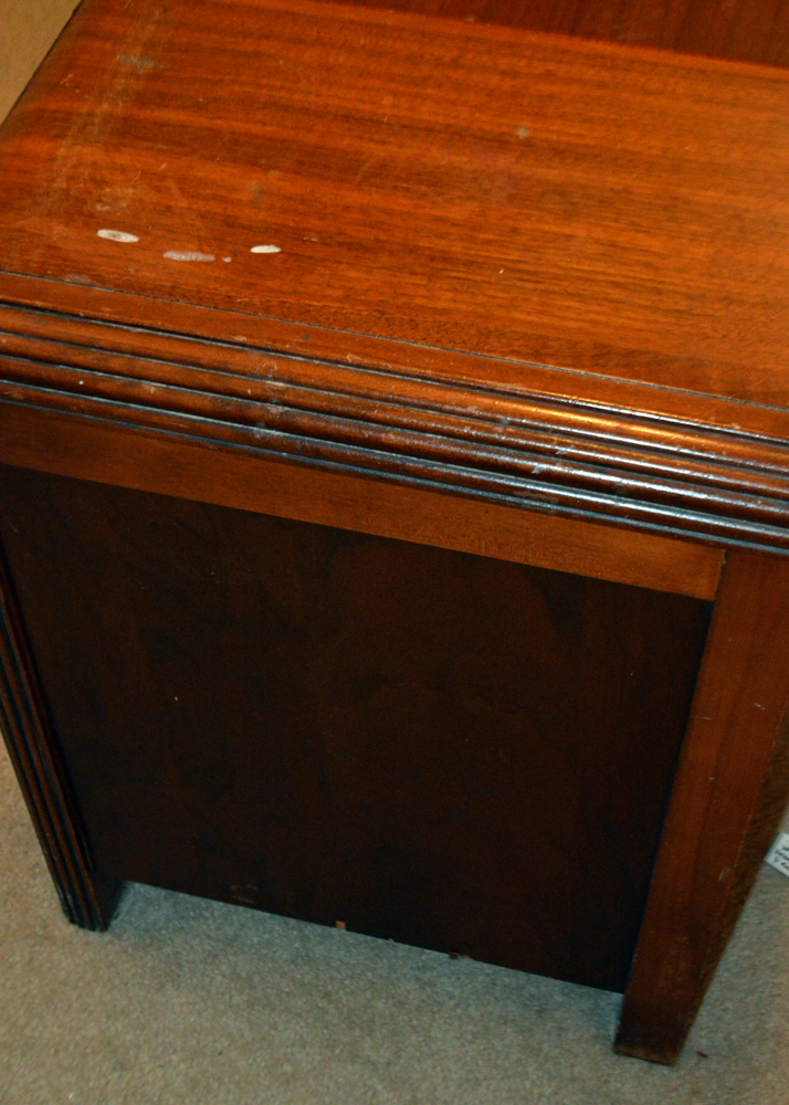 Art Deco Waterfall Style Bed Frame and Vanity by Abernathy Furniture Co.