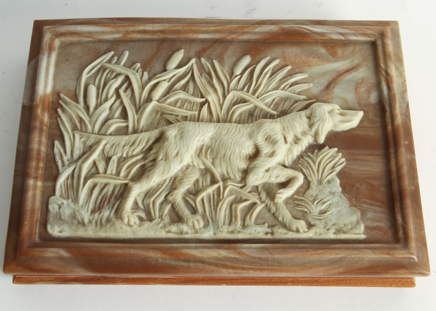 Vintage Dante Incolay Stone Topped Jewelry Box