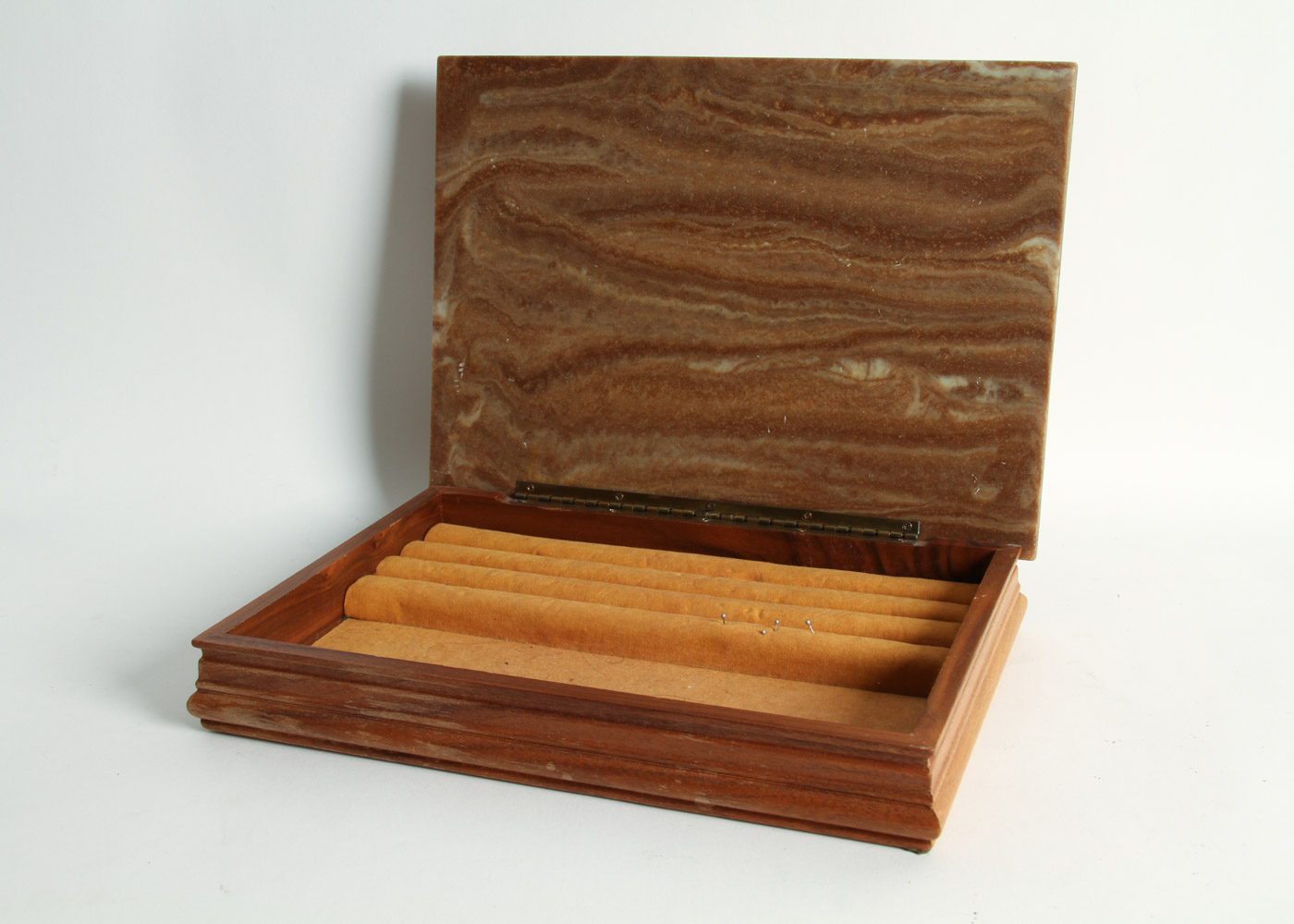 Vintage Dante Incolay Stone Topped Jewelry Box