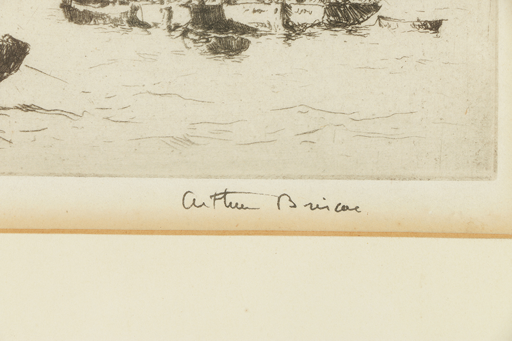 Arthur Briscoe Etching on Paper "Oyster Dredging, West Mersea"