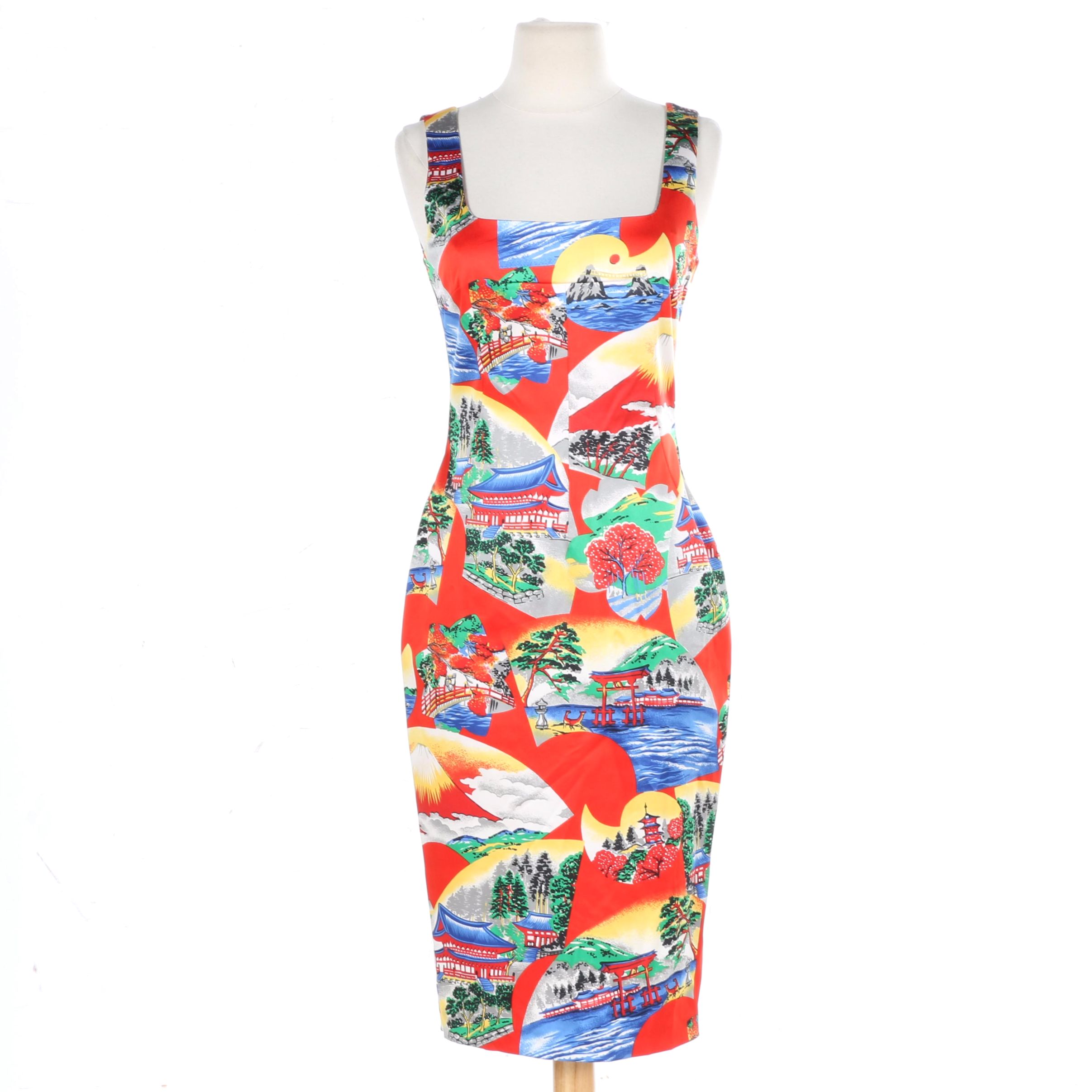 D&G Dolce & Gabbana Japanese Print Dress