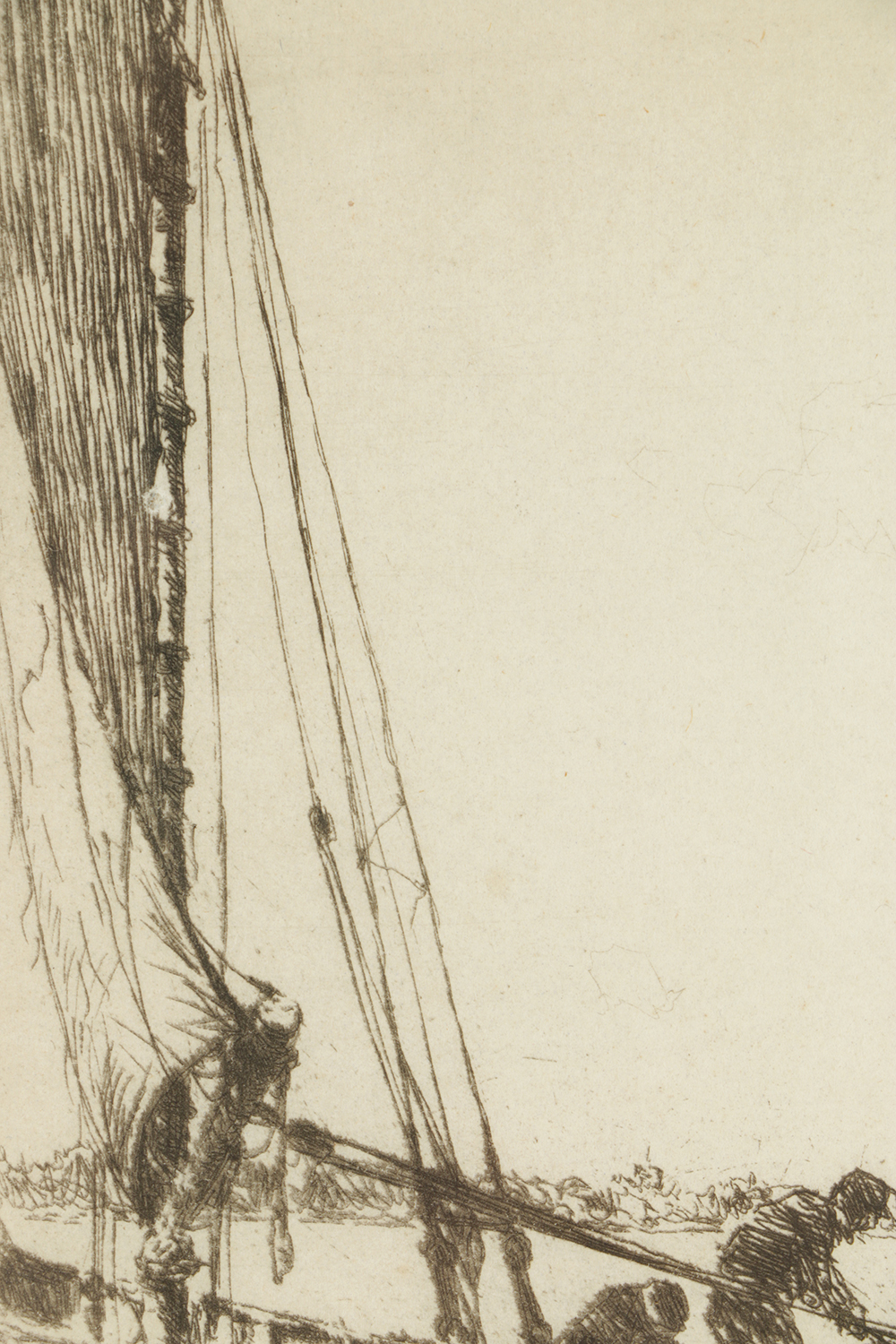 Arthur Briscoe Etching on Paper "Oyster Dredging, West Mersea"