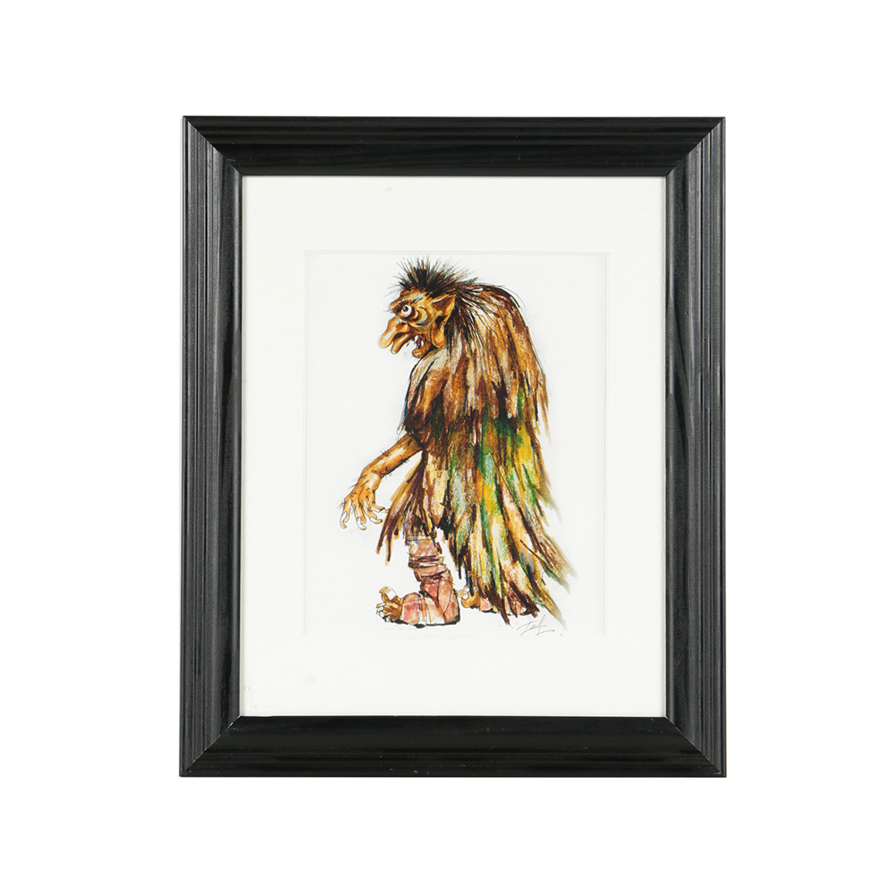 Offset Lithograph on Paper Illustration of a Troll